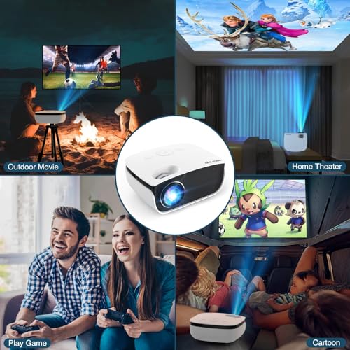 Mini Outdoor Home Theater Projector, 1080P, 240" Screem