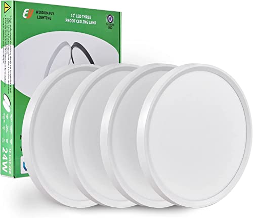 VIP 4 Pack LED Ceiling Lights, 24W, 3000K-6000K