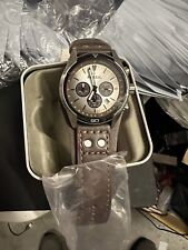 Fossil Men's Stainless Steel Chronograph Watch with Leather Band