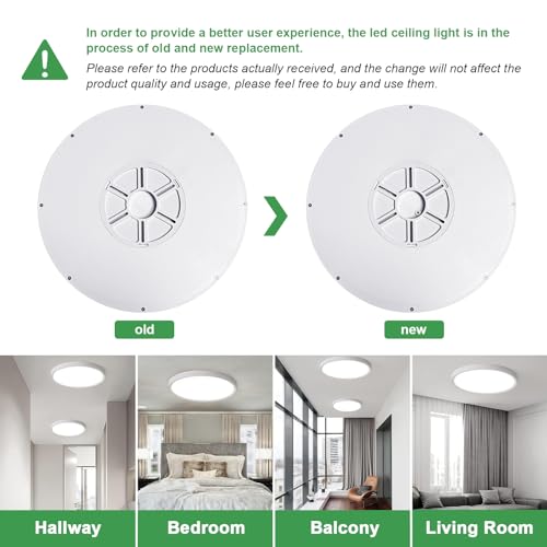 VIP 4 Pack LED Ceiling Lights, 24W, 3000K-6000K