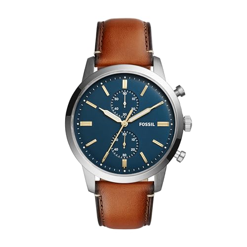 Fossil Men's Townsman Chronograph Watch Brown/Blue-Tone FS5279