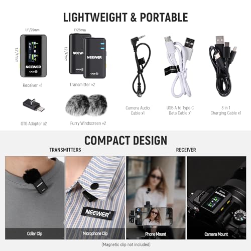 NEEWER CM28 Wireless 4GB Lavalier Microphone System VIP