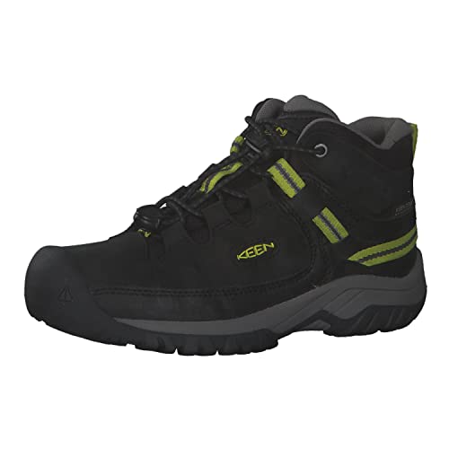 KEEN Targhee Mid Waterproof Hiking Boots, Black/Steel Grey