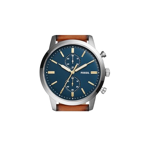Fossil Men's Townsman Chronograph Watch Brown/Blue-Tone FS5279