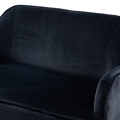 Black Velvet Loveseat Sofa with Golden Metal Legs
