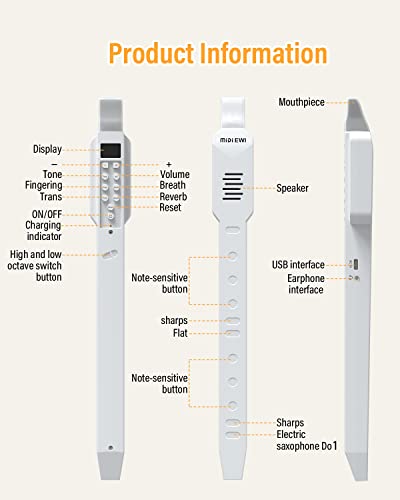 KONIX DC02 Mini Electronic Wind Instrument Set White