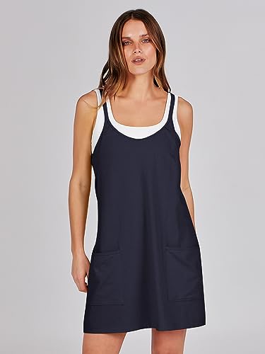 ANRABESS Women's Navy Blue Mini Romper Dress Tennis