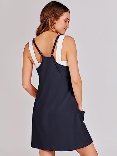 ANRABESS Women's Navy Blue Mini Romper Dress Tennis