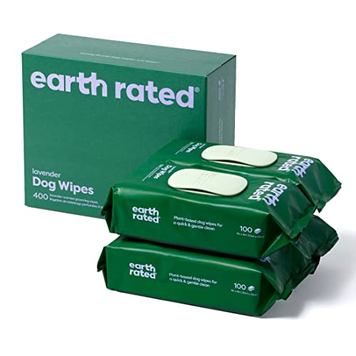 Plant-Based Earth Rated Dog Grooming Wipes, 400 Count