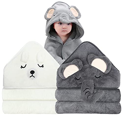 Premium Bamboo Hooded Baby Towel Bundle - Ultra Soft