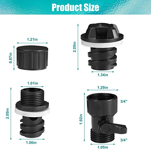 WADEO Cooler Drain Plug with Hose Connection Valve