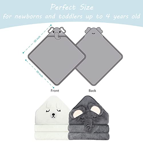 Premium Bamboo Hooded Baby Towel Bundle - Ultra Soft