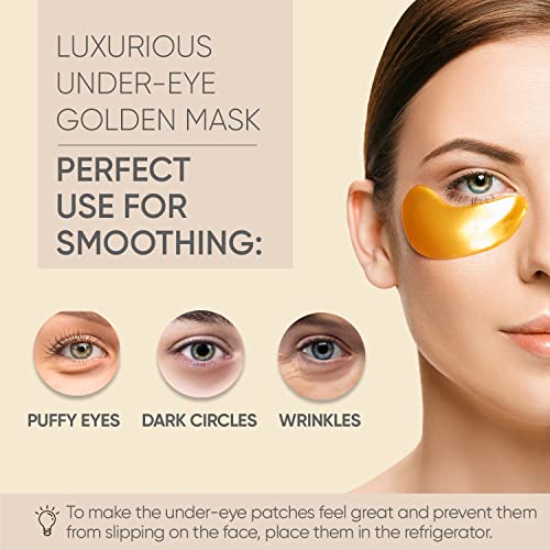 Golden Under Eye Mask - 20 Pairs, Dark Circle & Puffiness
