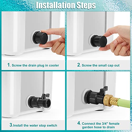 WADEO Cooler Drain Plug with Hose Connection Valve