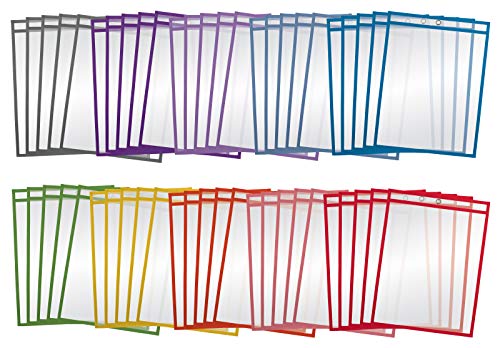 VIP Oversized Dry Erase Pocket Sleeves, Reusable, 50 Pack