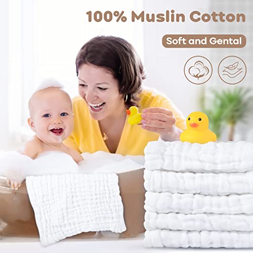 Yoofoss Muslin Baby Washcloths 10-Pack Soft Cotton Towels