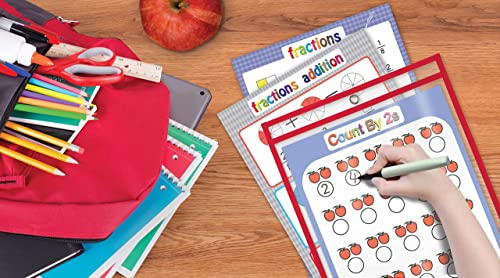 VIP Oversized Dry Erase Pocket Sleeves, Reusable, 50 Pack