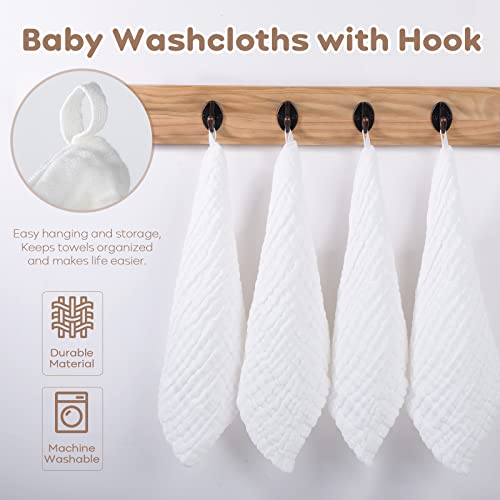 Yoofoss Muslin Baby Washcloths 10-Pack Soft Cotton Towels