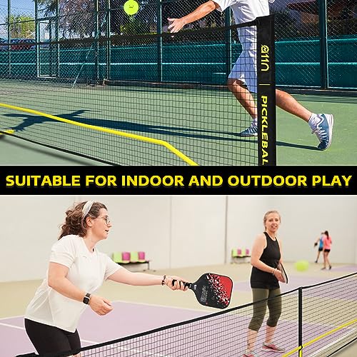 Portable Pickleball Net System, 22ft Regulation Size, Yellow/Black