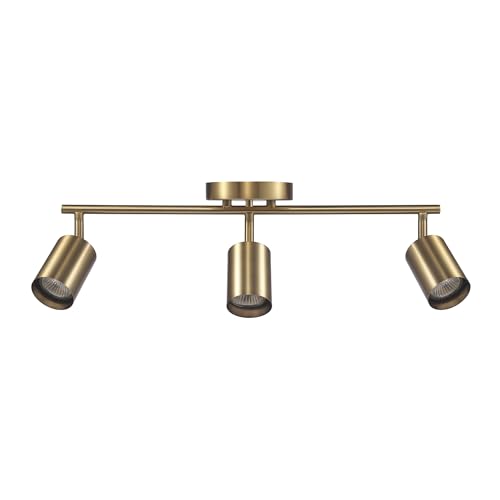Elegant Pivoting 3-Light Track Lighting in Matte Brass