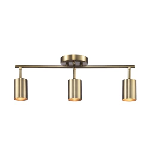 Elegant Pivoting 3-Light Track Lighting in Matte Brass