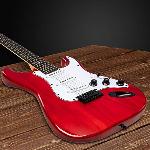LyxPro CS 39" Electric Guitar VIP Bundle - Red