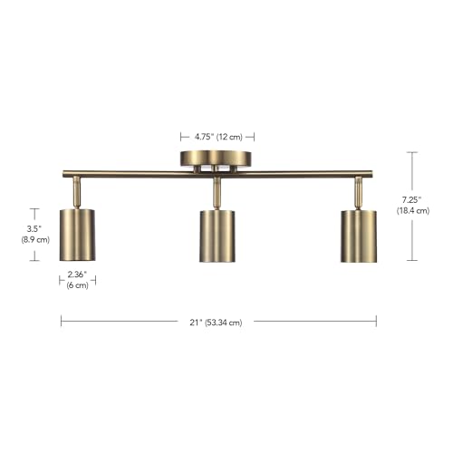 Elegant Pivoting 3-Light Track Lighting in Matte Brass