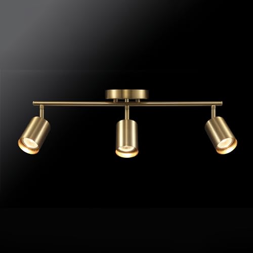Elegant Pivoting 3-Light Track Lighting in Matte Brass