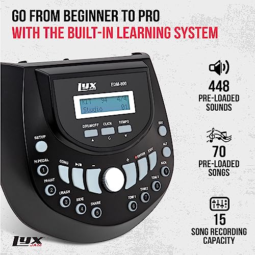 LyxJam Professional Electronic Drum Kit with Mesh Fabric