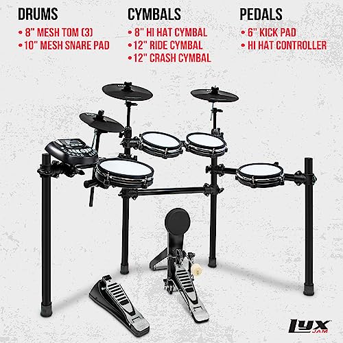 LyxJam Professional Electronic Drum Kit with Mesh Fabric