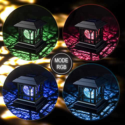 Cracked Glass Bulb Solar Post Cap Lights Set