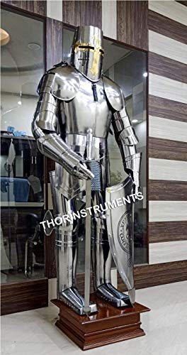 Medieval Knight Crusador Full Suit of Armor Costume