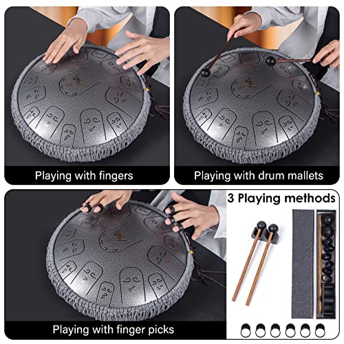 AKLOT 14 inch Steel Tongue Drum for Adults