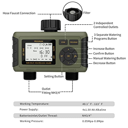 Diivoo VIP Garden Hose Timer for Lawn & Pool