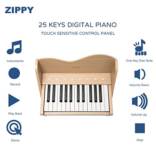 ZIPPY Kids 25-Key Digital Piano Toy for Toddlers