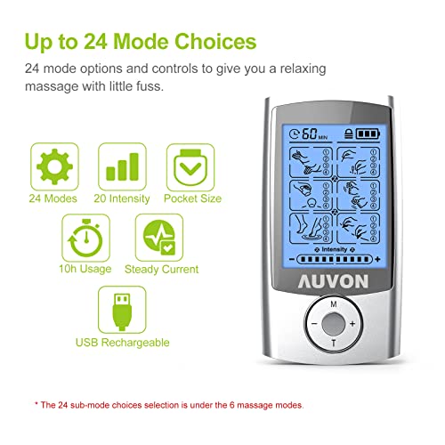 AUVON Rechargeable TENS Machine, Muscle Stimulator - VIP Shopping