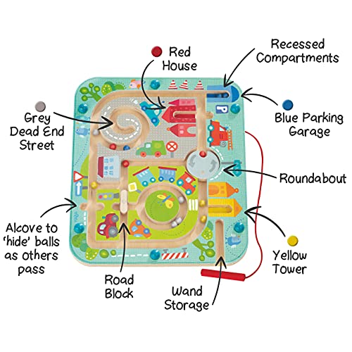 Magnetic Town Maze Game - Educational Toy for Preschoolers