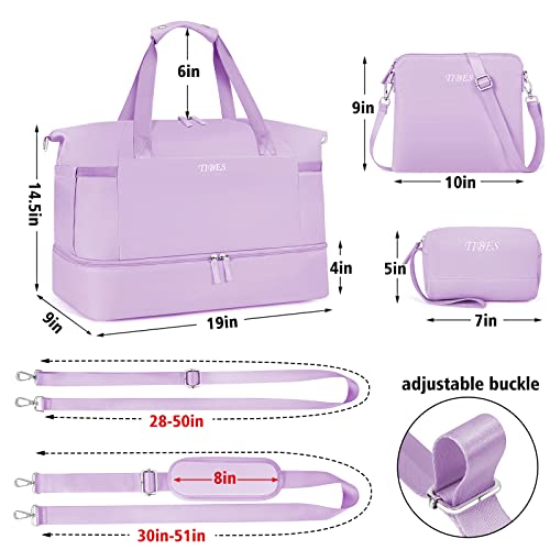 Women's 3-Piece Gym Bag Set with Shoe Compartment