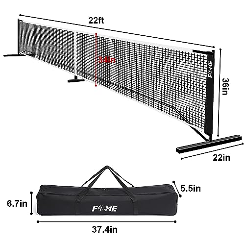 FOME 22 FT Pickleball Net System with Carry Bag