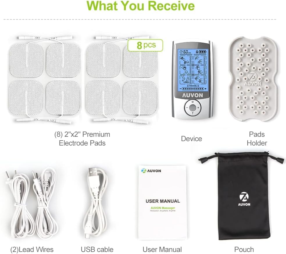 AUVON Rechargeable TENS Machine, Muscle Stimulator - VIP Shopping