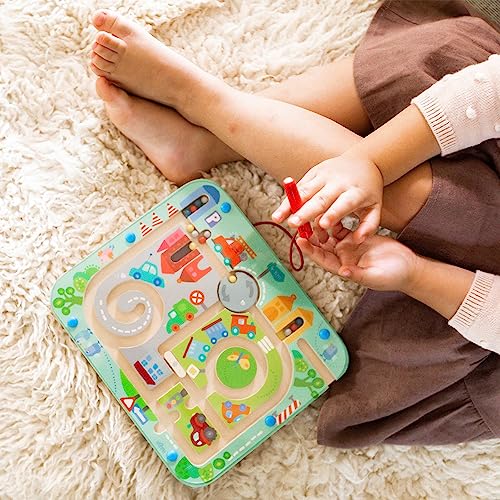 Magnetic Town Maze Game - Educational Toy for Preschoolers