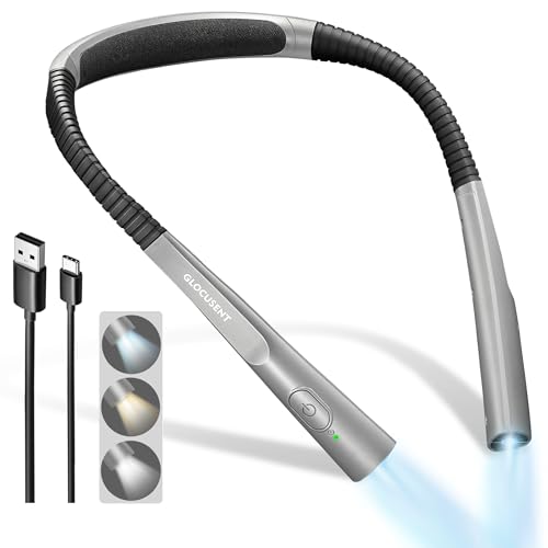 Upgraded LED Neck Reading Light, 3 Colors & 3 Brightness
