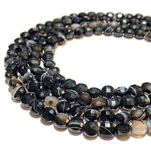 ABCGEMS African Matrix-Black Sardonyx Healing Chakra Beads