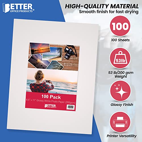 VIP Office Glossy Photo Paper 8.5x11 100 Sheets