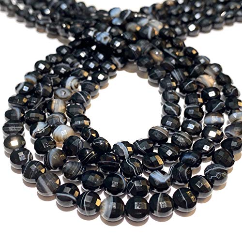 ABCGEMS African Matrix-Black Sardonyx Healing Chakra Beads