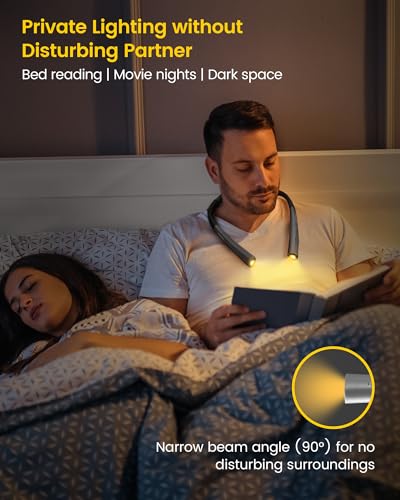 Upgraded LED Neck Reading Light, 3 Colors & 3 Brightness