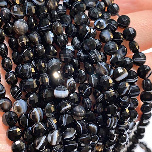 ABCGEMS African Matrix-Black Sardonyx Healing Chakra Beads