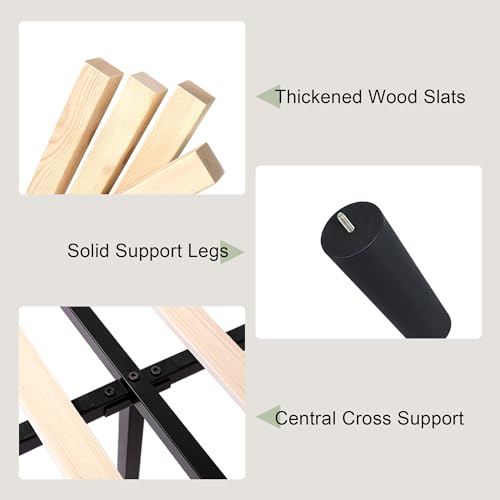 Luxury Wingback Queen Bed Frame with Storage Headboard