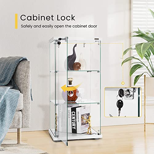 VIVOHOME 3-Layer Lockable Display Cabinet Showcase Counter