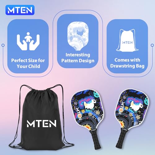 Kid's Unicorn Pickleball Paddle Set with Drawstring Bag